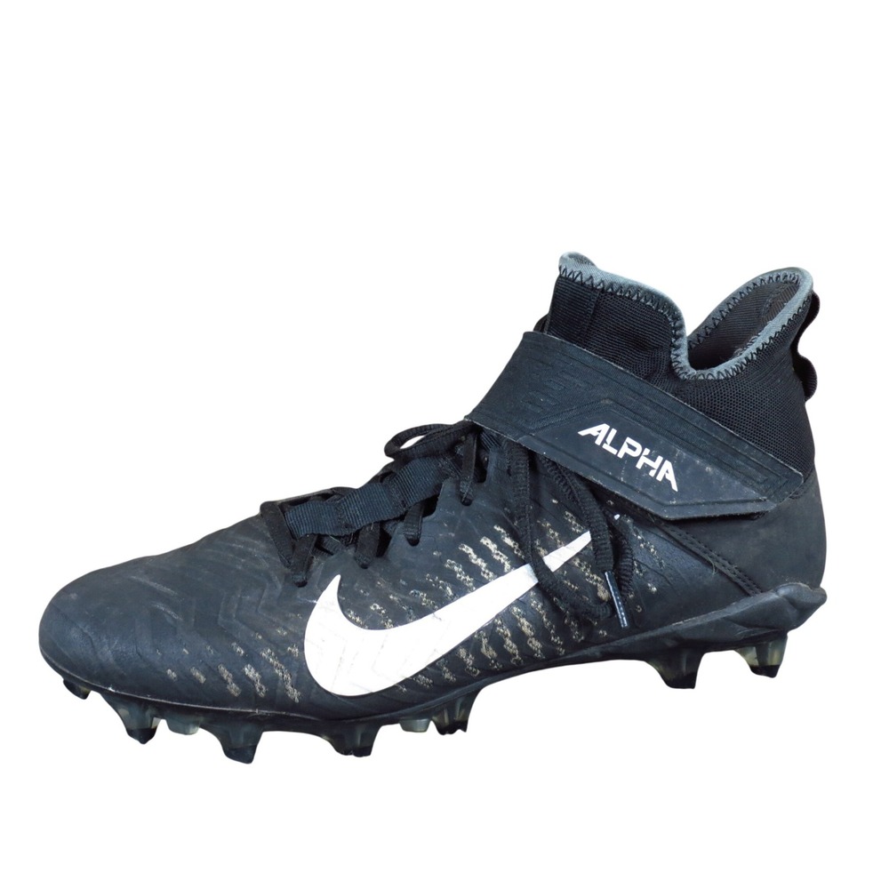 Nike Alpha Menace Pro 2 Mid Men's Football Cleats 10.5 Black White Synthetic